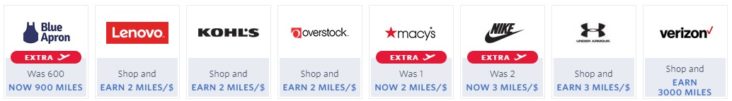 SkyMiles Shopping example retailers