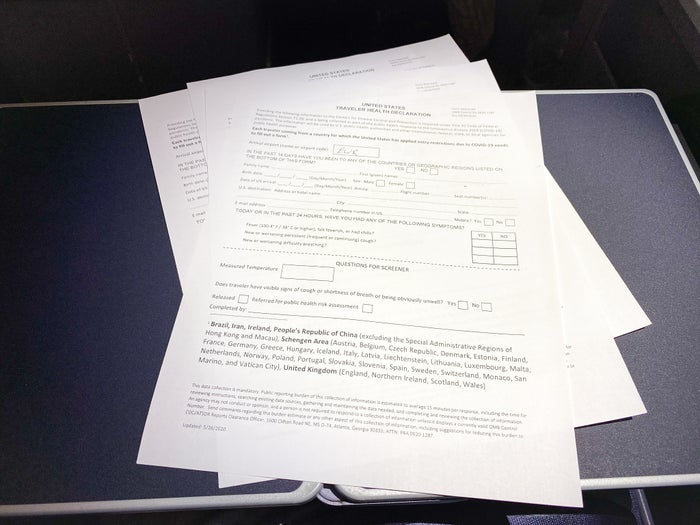 United States Health Declaration Form