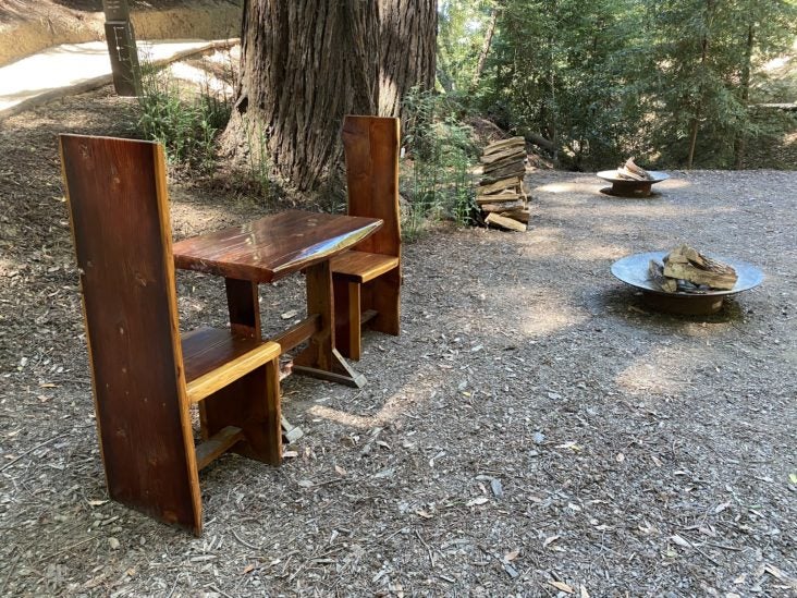 Ventana Big Sur an Alila Resort Redwood Cathedral seats and fire pits Ventana Big Sur an Alila Resort Redwood Cathedral seats and fire pits