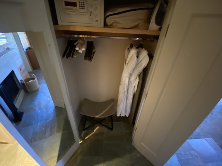 Ventana Big Sur an Alila Resort Ventana fireplace guestroom closet Ventana Big Sur an Alila Resort Ventana fireplace guestroom closet