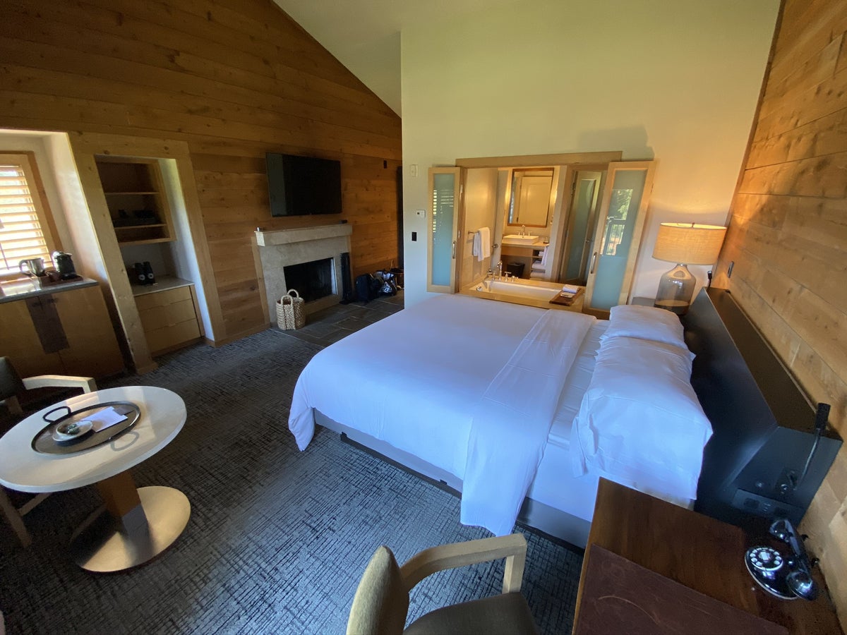 Ventana Big Sur an Alila Resort Ventana fireplace guestroom perspective