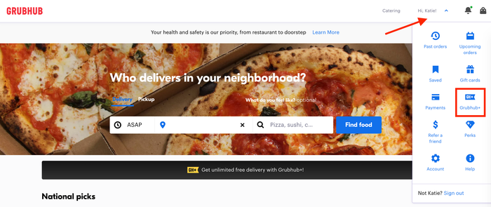 How to find Grubhub
