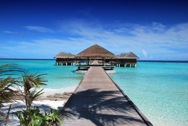 Maldives pier to ocean Maldives pier to ocean