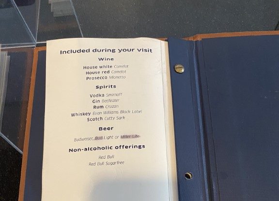 United Club EWR bar drink menu United Club EWR bar drink menu