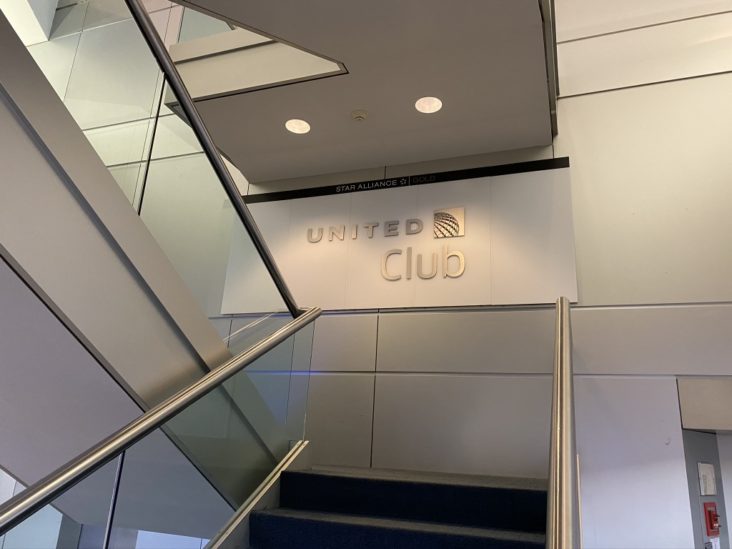United Club EWR stairs United Club EWR stairs