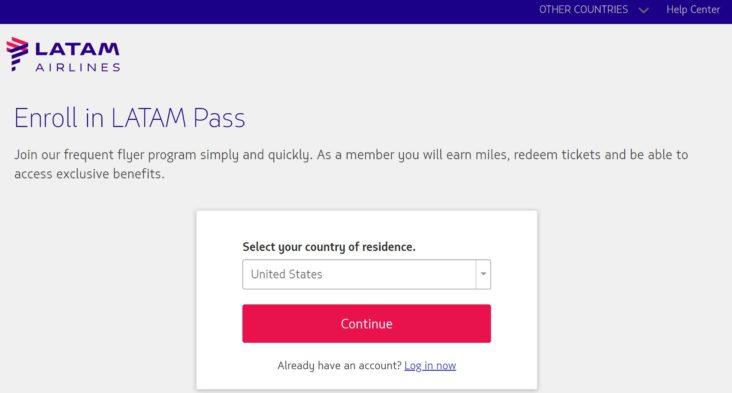 LATAM Pass Enrollment LATAM Pass Enrollment