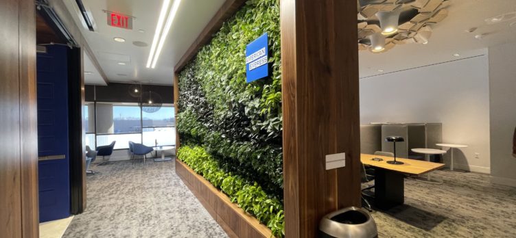 Amex Centurion Lounge PHX Green Wall