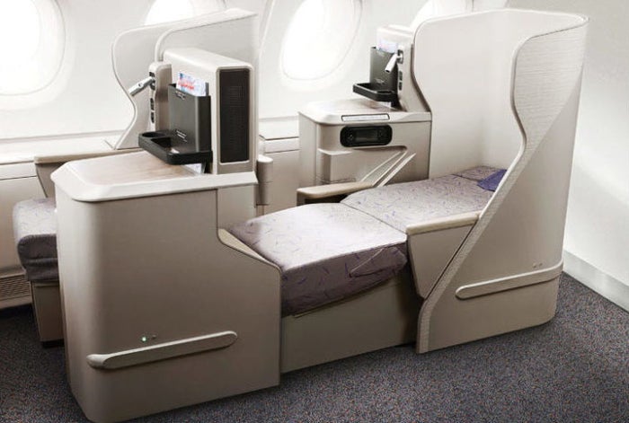 Asiana Business Class lie flat bed