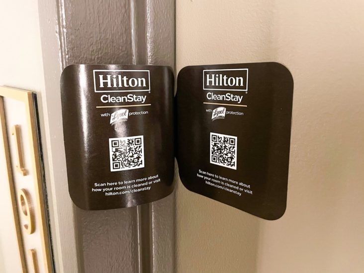 C. Baldwin Curio Collection Hilton Hotel in Houston Texas CleanStay seal C. Baldwin Curio Collection Hilton Hotel in Houston Texas CleanStay seal