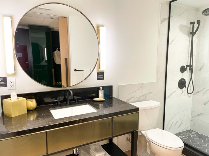 C. Baldwin Curio Collection Hilton Hotel in Houston Texas bathroom mirror C. Baldwin Curio Collection Hilton Hotel in Houston Texas bathroom mirror