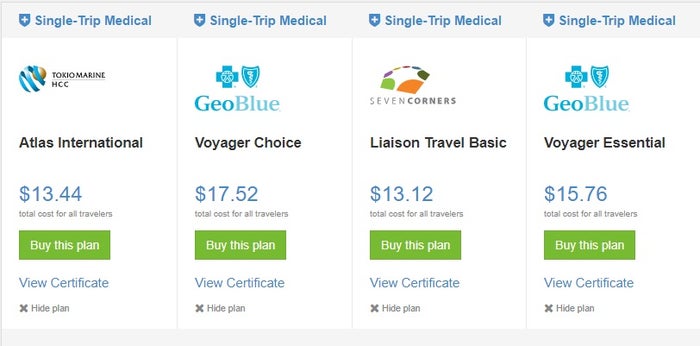 GeoBlue Comparison