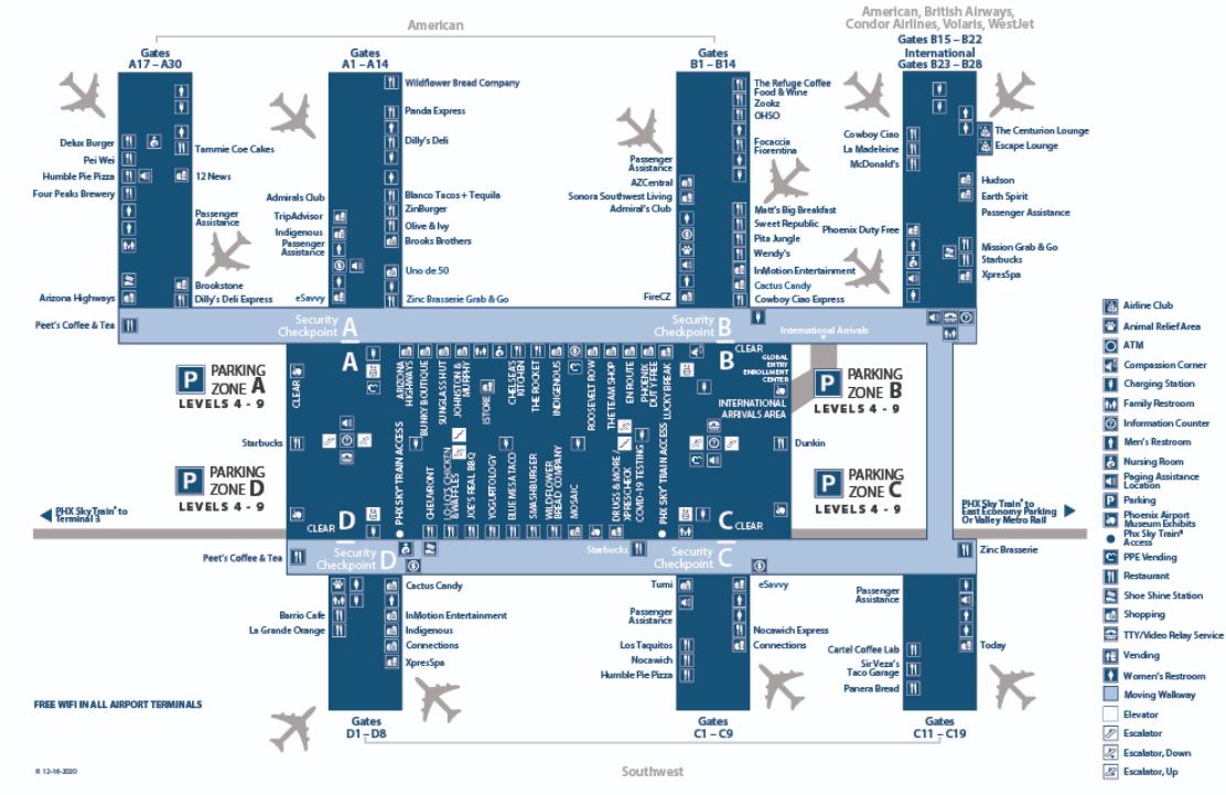 phoenix az airport map