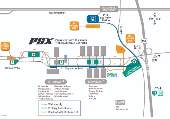 phoenix international airport map