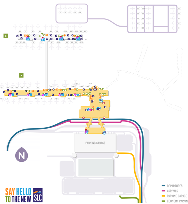 Salt Lake City International Airport Map 1