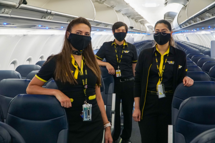 Spirit Airline Crew with masks on Spirit Airline Crew with masks on