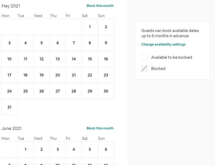 AirBnB Calendar Availability