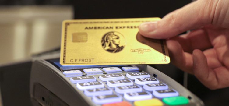 Amex Gold Card contactless payment terminal