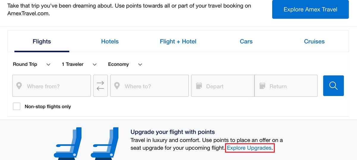 Amex upgrade with points selection Explore Upgrades