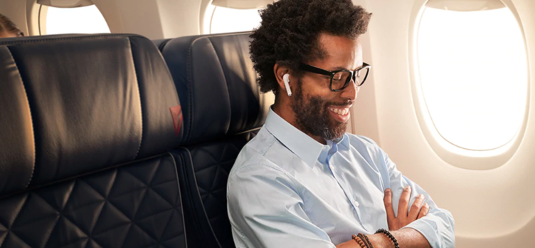 Delta Medallion Member on airplane