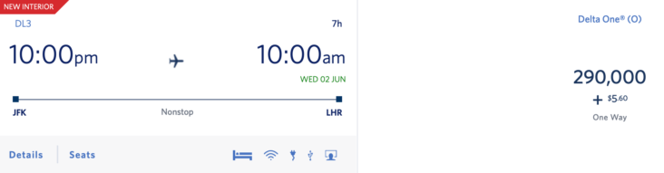 Delta One Skymiles Award cost Delta One Skymiles Award cost