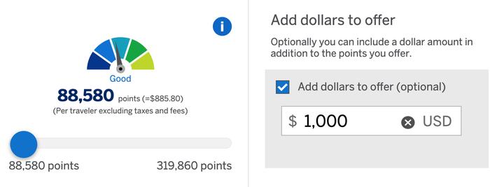 Fiji Airways Upgrade points meter