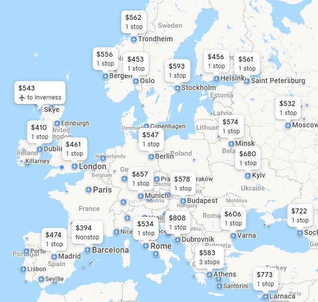 Google Flights Map Google Flights Map