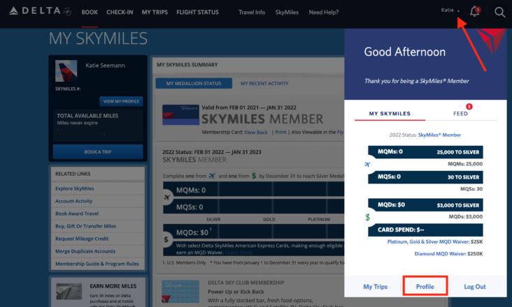Keeping track of SkyMiles online Keeping track of SkyMiles online