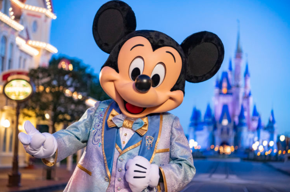 Mickey Mouse at Magic Kingdom Cinderallas Castle for Walt Disney World 50th Anniversary