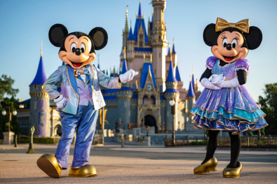 Mickey and Minnie at Cinderallas Castle for Walt Disney World 50th Anniversary