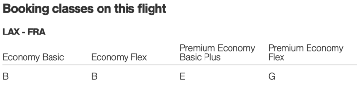 Lufthansa booking classes Lufthansa booking classes
