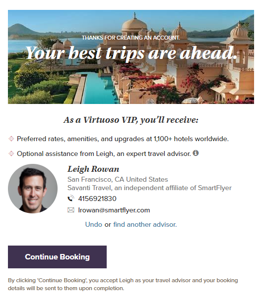 virtuoso travel booking