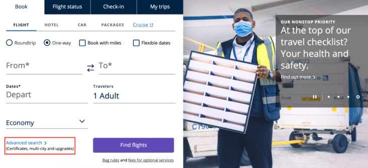 United Airlines advanced search United Airlines advanced search
