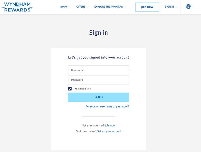Wyndham Rewards Shopping Portal Login