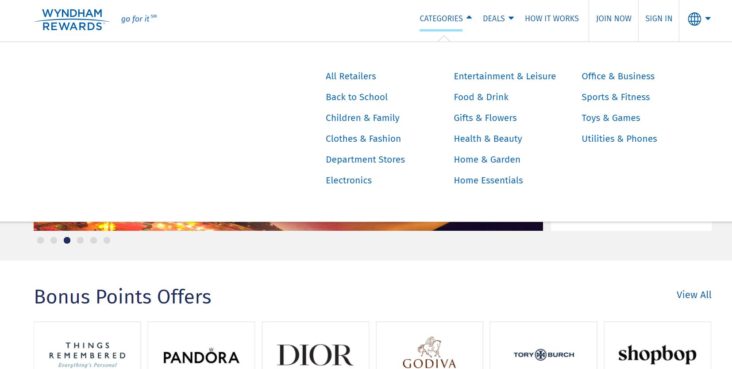 Wyndham Rewards Shopping Portal Retail Categories Wyndham Rewards Shopping Portal Retail Categories