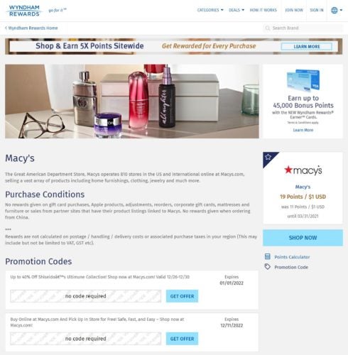 Wyndham Rewards Shopping Portal Retailer Page Wyndham Rewards Shopping Portal Retailer Page