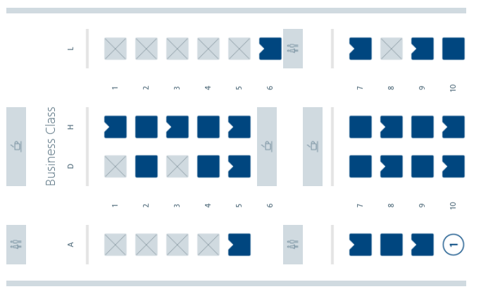American Airlines 777 200ER Business Class seat map American Airlines 777 200ER Business Class seat map