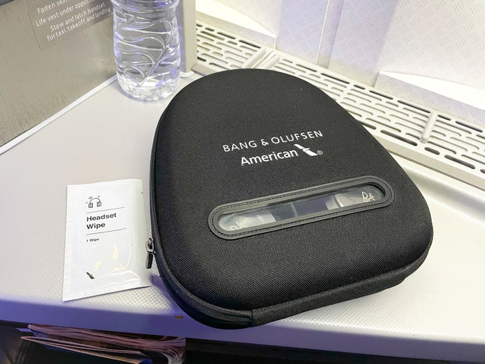 American Airlines 777 Flagship Business Class Bang Olufsen headphones