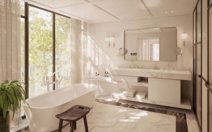 Bathroom at Kimpton St Honore Paris Bathroom at Kimpton St Honore Paris