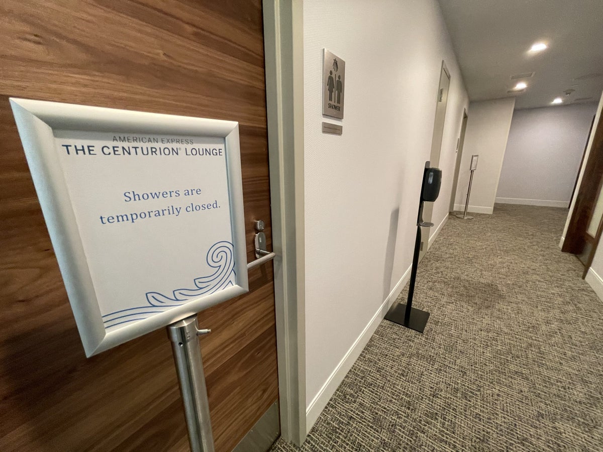 Centurion Lounge DEN Showers Closed Sign