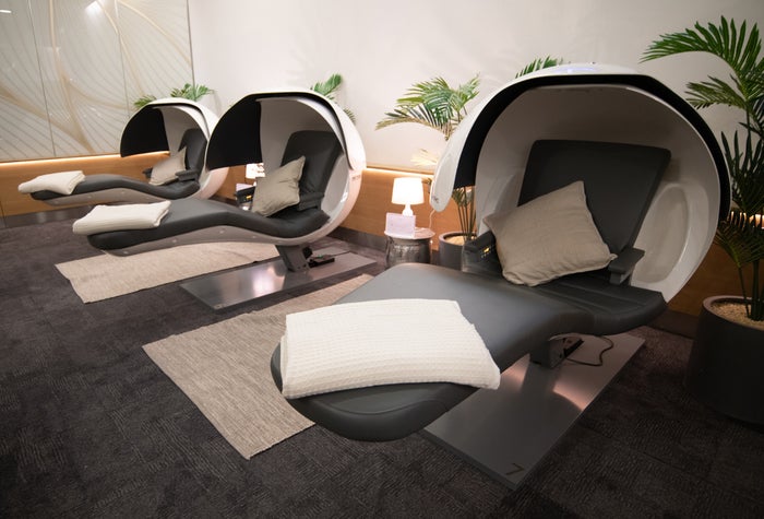 Forty Winks nap lounge British Airways First Lounge Forty Winks nap lounge British Airways First Lounge