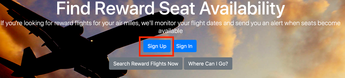 SeatSpy sign up page