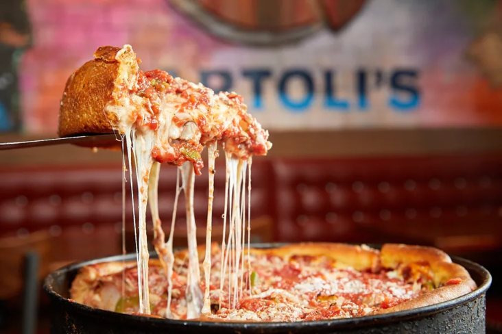 Bartolis Chicago Deep Dish Pizza Slice Bartolis Chicago Deep Dish Pizza Slice