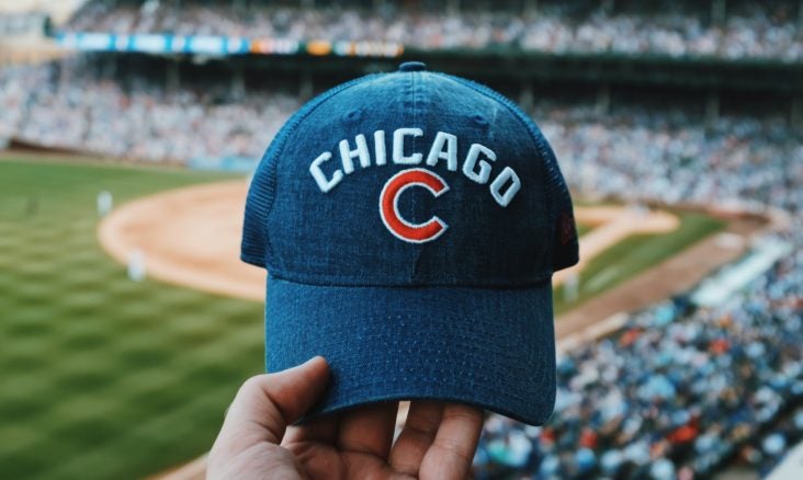 Chicago Cubs hat at Wrigley Field Chicago Cubs hat at Wrigley Field