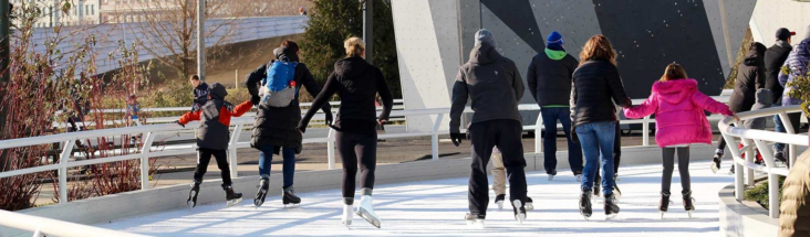 Ice Skating Ribbon at Maggie Daley Park in Chicago Ice Skating Ribbon at Maggie Daley Park in Chicago