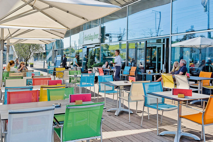 Outdoor terrace at Holiday Inn Bern