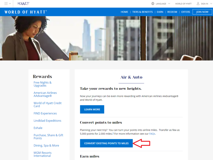 World of Hyatt convert existing points to miles World of Hyatt convert existing points to miles