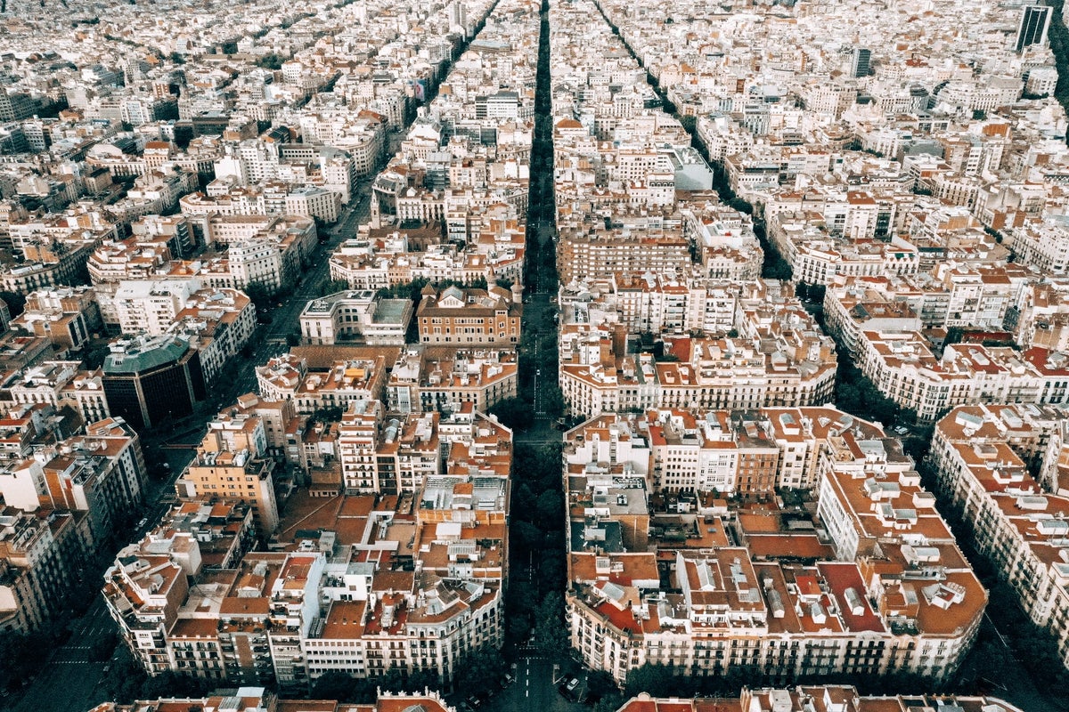 Aerial View of Barcelona Spain