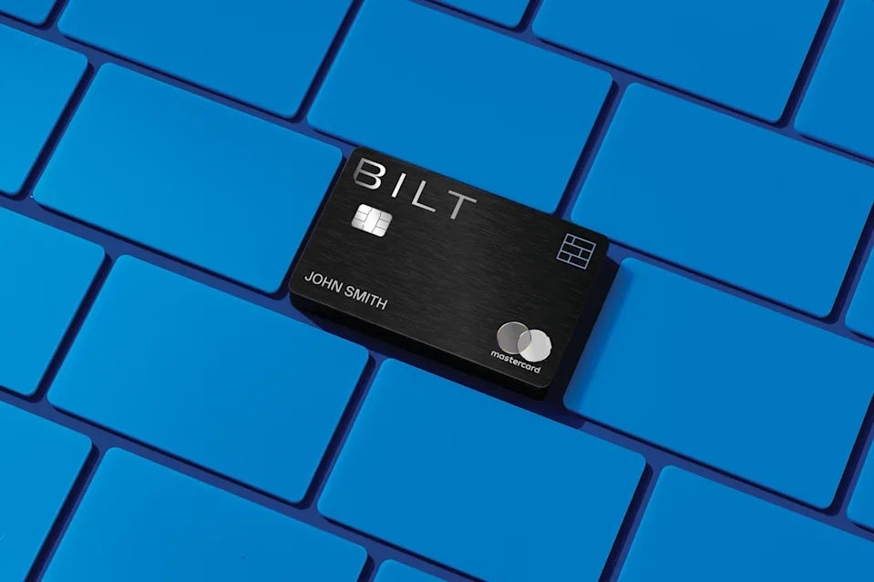 Bilt Mastercard against blue background