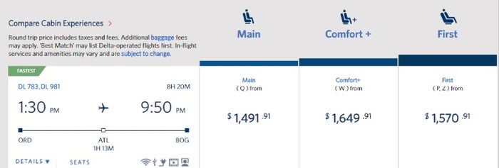 Compare Fares Delta