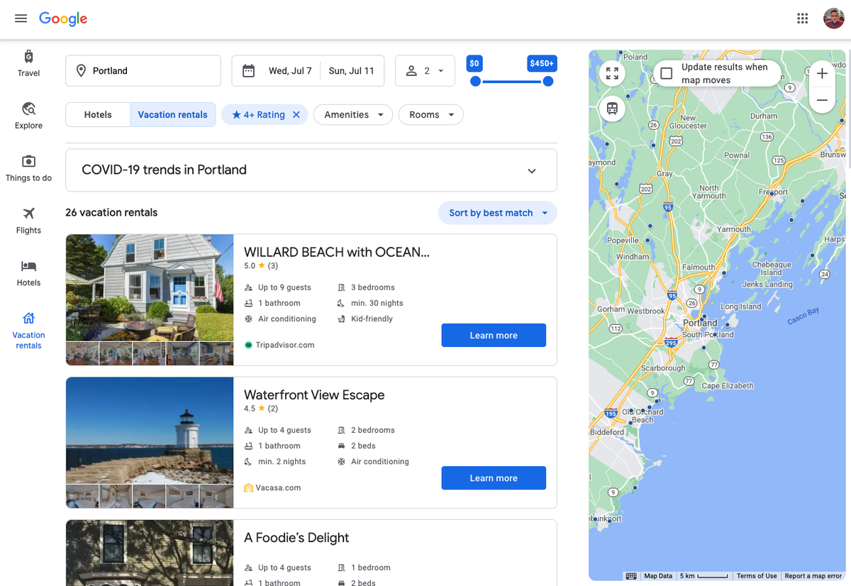 Google Vacation Rentals